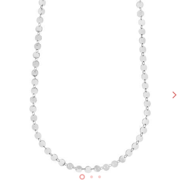 ๐๐ NWT STERLING FOREVER Round Disk Long Chain 14k White Gold Plated Necklace - Picture 4 of 4